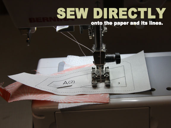 How to Paper Piece - sew directly on the lines of the paper