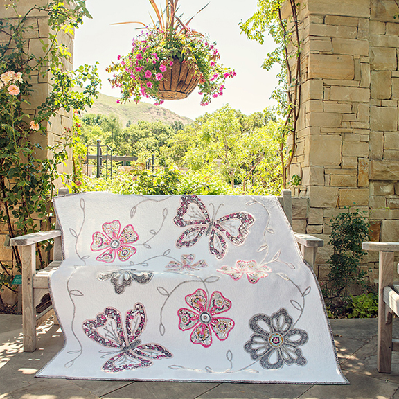 Butterfly and flower quilt