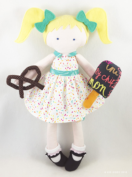 doll made with a Sizzix die cutter from Kid Giddy