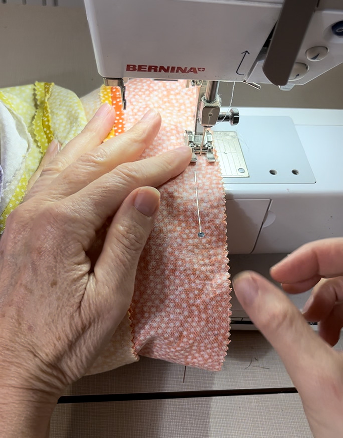 Sewing the short edge 