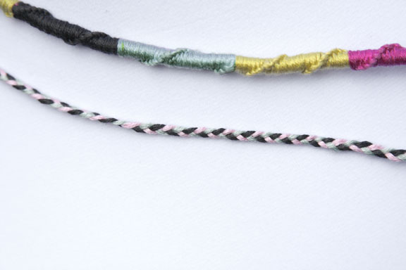 Friendship Jewelry - Here are two bracelets one a simple braid and the other a spiral cord 