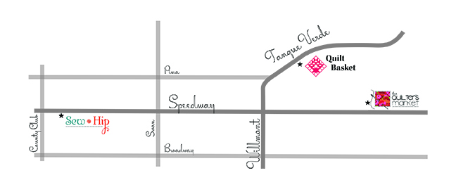 Tucson quilt shop hop map