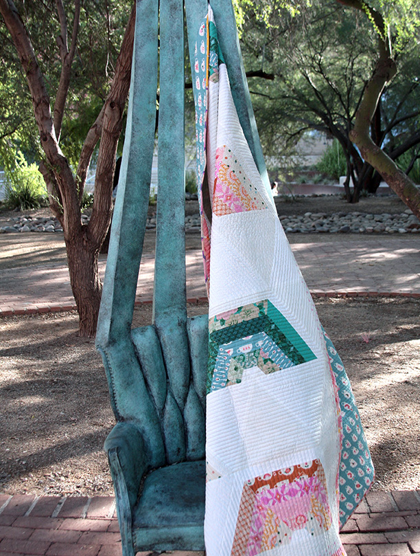 Taking some fun photos of the Rainbow Quilt