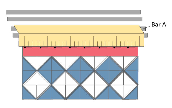 The first step in setting up your quilt on a longarm is adding your quilt top. you see the seams on top