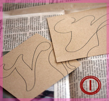 Step one in the tutorial for making a Monogram Gift Tags