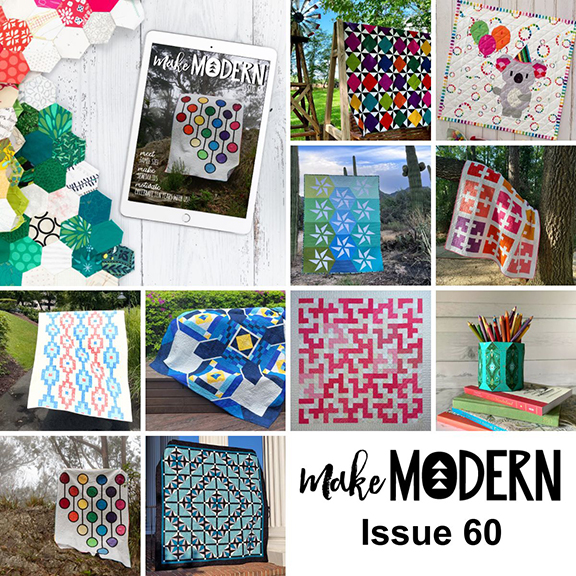 Make modern issue 60 image summery of the 9 quilt patterns featured in the magazine