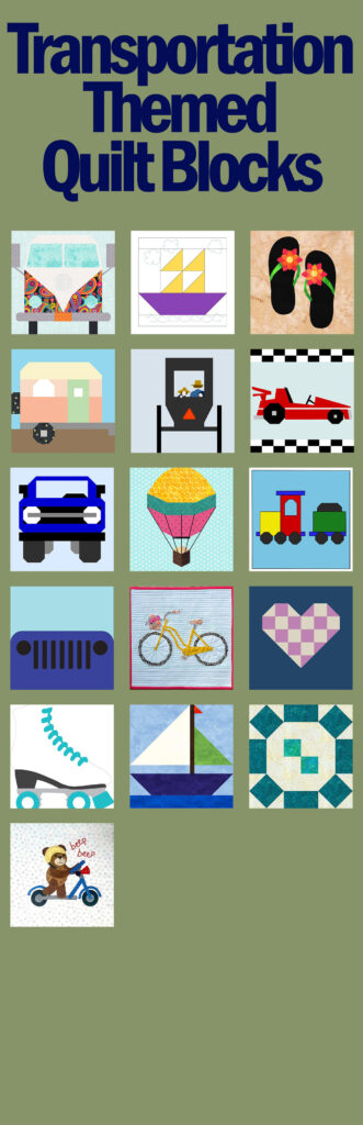 Transportation quilt blocks